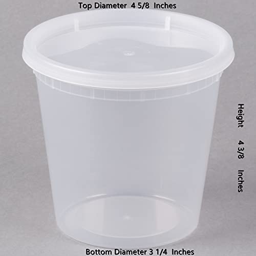 24oz [24-Pack] Microwavable Plastic Deli Food Storage Containers with Lids | BPA Free, leak-resistant, stackable and freezer-safe design helps keep food fresh and secure - size: 24 oz - 24 Pack