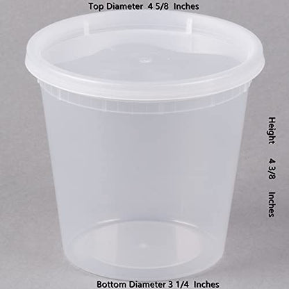 24oz [24-Pack] Microwavable Plastic Deli Food Storage Containers with Lids | BPA Free, leak-resistant, stackable and freezer-safe design helps keep food fresh and secure - size: 24 oz - 24 Pack