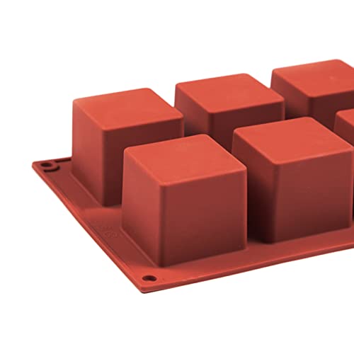Large Square Silicone Molds, 2 Pack Cololate Cake Mould, 8-Cavity 1.97 Inch Cavities, Mousse Cake Brownie Truffle Candy Pop Truffle - color: 2 PACKS Large Candy Molds Z74