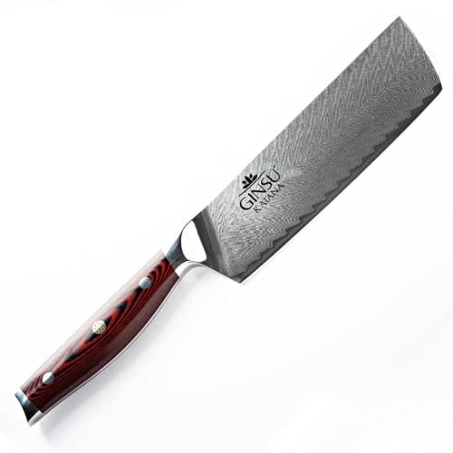 7" Cleaver - Stainless Steel AUS 10 Damascus - Heritage Collection - Authentic Japanese Performance in Your Kitchen