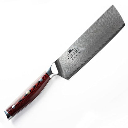 7" Cleaver - Stainless Steel AUS 10 Damascus - Heritage Collection - Authentic Japanese Performance in Your Kitchen