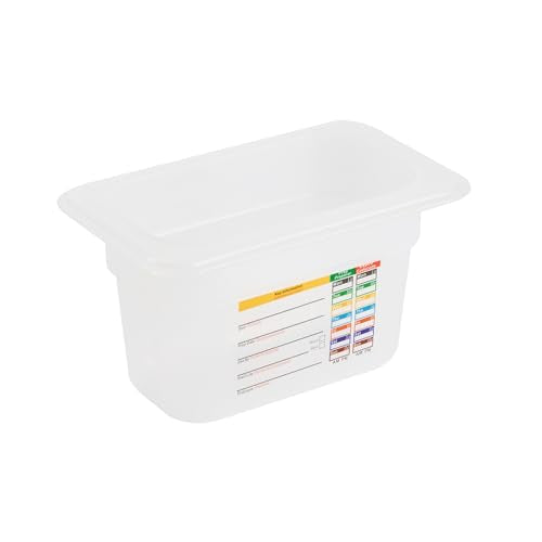 Restaurantware Food Storage Container 1 Pack of 6.8 x 4.2 x 3.9 Inches Plastic Stackable Storage Box White Reusable Label Container Dishwasher Safe For Restaurants And Kitchens