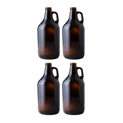 True Fabrications 1/2 Gallon Brown Beer Growler with poly seal caps, Reusable, Has Uv Protection (Pack of 4) - size: 4 Pack