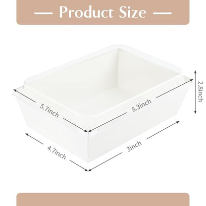 ZORRITA Paper Charcuterie Boxes with Clear Lids, 8 x 6 Inch, White, 20 Pack | Large Disposable, Take Out Bakery Boxes, For Cake, Cupcakes, Sandwiches, Cookies, Cocoa Bombs, Salads - color: White (20 Pack)
