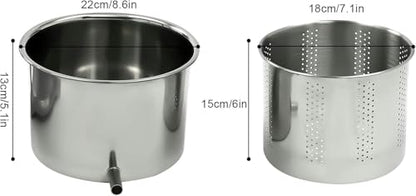 Fruit Wine Press 3L / 6L Manual Wine Press Fruit Cider Grinder Dual Stainless Steel Barrels, Manual Press Machine with T-Handle, for Cider Cheese Herb Vegetables~/