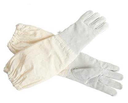Goatskin Leather Beekeeper's Glove with Long Canvas Sleeve & Elastic Cuff. Size - XXS - size: 2X-Small (Pack of 1)