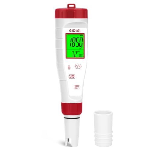 pH Tester,Digital pH Meter for Water,New Version TDS Meter for Drinking Water with Backlit Simultaneously Display 4 in 1 TDS pH EC Meter for Water Hydroponic Nutrient Solution,Pool,Home Use - style: 4 in 1 pH Meter