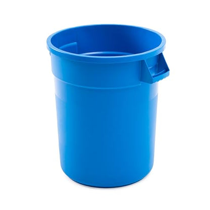 PRO&Family Commercial Round Trash Can, Ingredient Bin, Heavy-Duty Plastic, Anti-Static, Kitchen, Office, Outdoor Use (Blue, 32 Gallon) - color: Blue, size: 32 Gallon