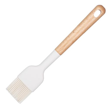 Silicone Basting Pastry Brushes, 2 Pcs Heat Resistant Pastry Brush with Wooden Handle, Oil Brush Food Cooking Brushes Kitchen Utensils for BBQ, Butter, Sauce, Marinade, Baking, Grill Dishwasher Safe
