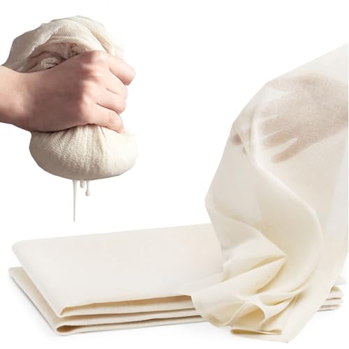 6 PCS Cheese Cloth Strainer Fine Mesh Cloths, 20"×20" Reusable Cutton Cheesecloth Sifter Sourdough Bread Baking Supplies, Nut Milk Bag Butter Filter for Juicing, Queso Fresco, Kitchen and Home