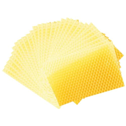 Beeswax Sheets 30Pcs Natural Honeycomb Design Yellow 5.24x3.54 inches