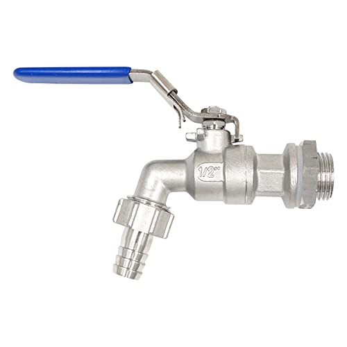 3/4" O.D. thread to 1/2 inch elbow barb stainless steel home brewing bulkhead ball valve fitting kit, for gallon beer pot brew kettle spigot mash tun - size: 3/4" thread -1/2" barb,1st generation