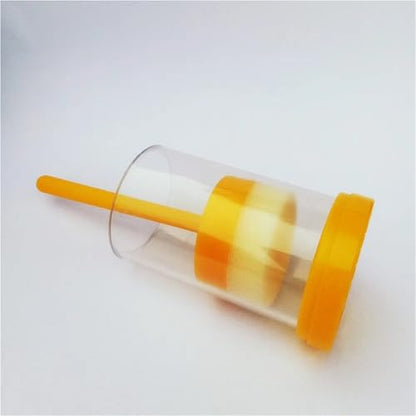 Queen Bee Marker Bottle 10pcs Queen Bee Marker Plastic Bottle Box Useful Farm with Plunger Portable Equipment Marking Cage Yellow Beekeeping