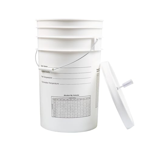 Fastrack 6.5 Gallon Fermenting Bucket with Lid | White | 100% Food Grade-BPA Free Fermenting Brew Bucket for Your Beer, Wine or Any Other Fermented Beverage