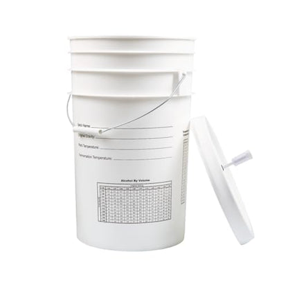 Fastrack 6.5 Gallon Fermenting Bucket with Lid | White | 100% Food Grade-BPA Free Fermenting Brew Bucket for Your Beer, Wine or Any Other Fermented Beverage