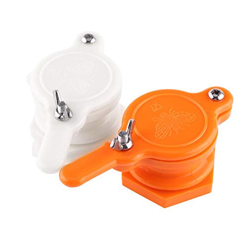 Plastic Honey Gate Valve Honey Extractor Honey Tap Beekeeping Bottling Beekeeper Equipment Gate Valve for Food and Honey White Orange (White)
