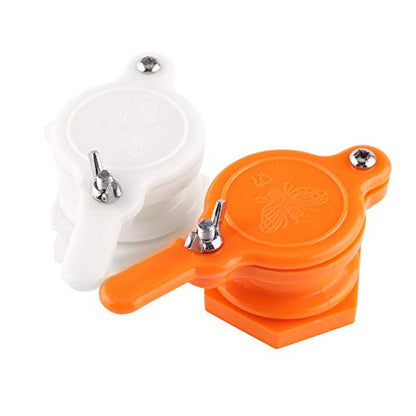 Plastic Honey Gate Valve Honey Extractor Honey Tap Beekeeping Bottling Beekeeper Equipment Gate Valve for Food and Honey White Orange (White)