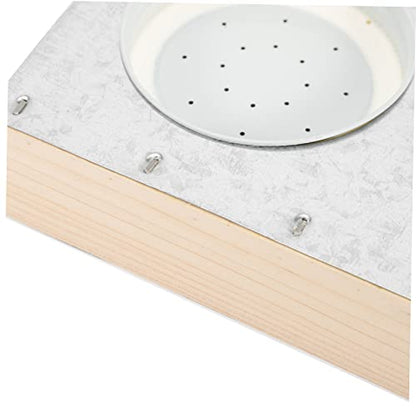 Bee Water Feeder for Beehives Wooden Board Aluminum Lid Bee Watering Station for Garden Sturdy Beekeeper Tool for Hive Entrance