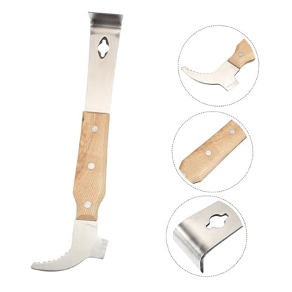 LIOOBO Beehive Frame Lifter Hive Cleaning Scraper Beehive Cleaning Tool Stainless Steel Beekeeping Equipment