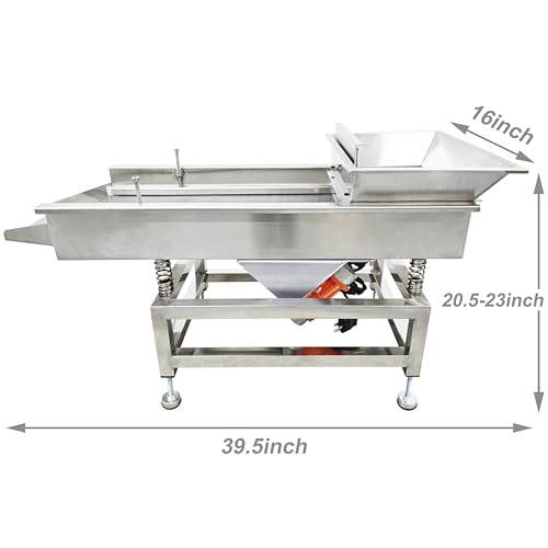 TECHTONGDA Straight Vibrating Sieve Screen Shaker Electric Linear Sifter Machine Stainless Steel One Layer Two Motors 1mm Round Hole Screen Size 11.8×31.5inch 110V - size: 1mm
