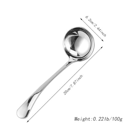2-Piece Stainless Steel Small Ladle Set with Slanted Pour Spout, Sauce and Gravy Ladles, Modern Kitchen Utensil Set, 8-Inch Handle, Dishwasher Safe