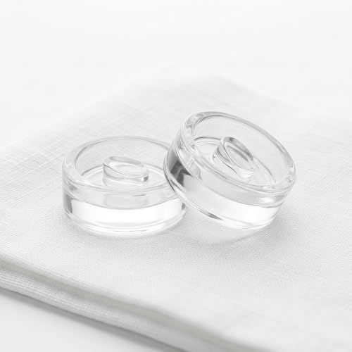 Operitacx 2pcs Glass Fermentation Weights for Wide Mouth Jars, Heavy Glass Fermenting Lids Canning Weights with Easy Grip Handle for Sauerkraut, Kimchi 2.8 inch