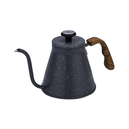 1.2L Stainless Steel Drip Coffee Kettles with Integrated Thermometers and Ergonomic Handle for Brewing Modern Design Kettles - color: Flower Rock Grey