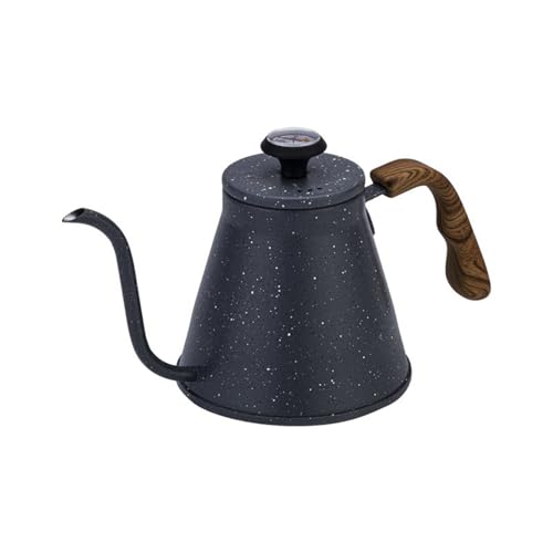 1.2L Stainless Steel Drip Coffee Kettles with Integrated Thermometers and Ergonomic Handle for Brewing Modern Design Kettles - color: Flower Rock Grey