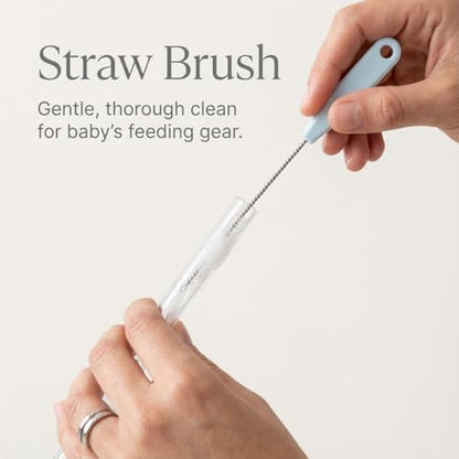 Ariseno 5-in-1 Baby Bottle Cleaner Set, Including Nylon & Silicone Bottle Brush, Cap, Straw & Nipple Brushes, BPA-Free (Grey) - color: Gray-nylon Silicone