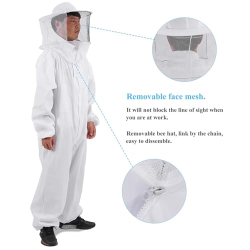 Mosquito Suits For Adult Beekeeper Protective Suit Breathable Bee Keeping Full Body Suit Beekeeping Protective Equipment - color: Xx-large