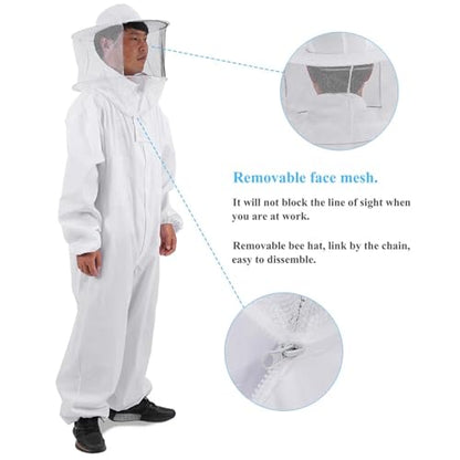 Mosquito Suits For Adult Beekeeper Protective Suit Breathable Bee Keeping Full Body Suit Beekeeping Protective Equipment - color: Large