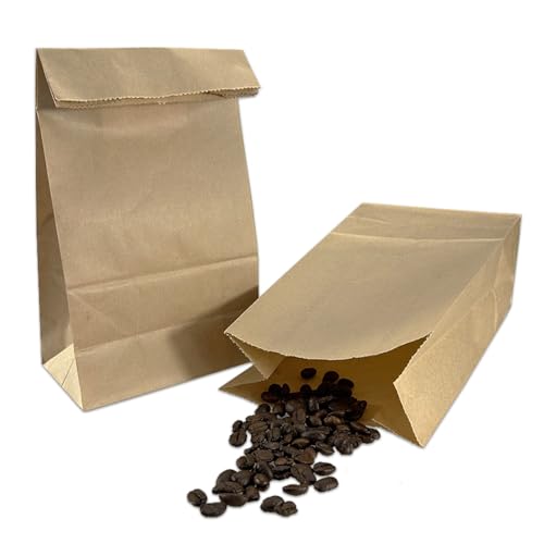 PABCK Brown Kraft Paper Wax Bags Take Out Food Bag 50 Pcs 3.5x2x6.7 inch | Greaseproof Food Storage Container for Small Business Home Kitchen Lunch Bread Sandwichs Snack Packaging Bags Craft Organizer - size: 3.5x2x6.7 inch (9x5x17cm)