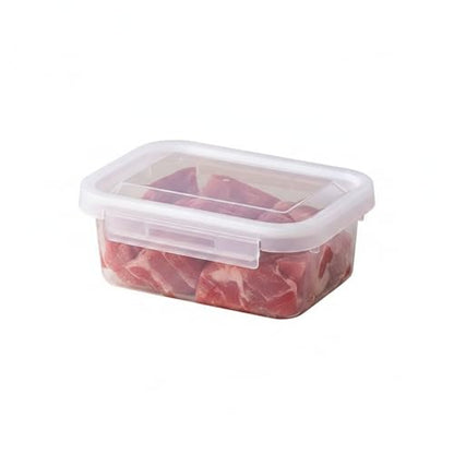Food Storage Containers with Lids, Stackable PP Plastic Bins for Refrigerator & Pantry Organization, Clear Design for Leftovers and Prep Ingredients - size: 5.91 x 4.13 x 2.56 in