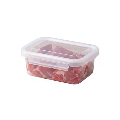 Food Storage Containers with Lids, Stackable PP Plastic Bins for Refrigerator & Pantry Organization, Clear Design for Leftovers and Prep Ingredients - size: 5.91 x 4.13 x 2.56 in