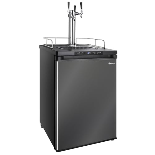 Kegco HBK309X-3 Keg Dispenser, 3 faucet without kegs Black Stainless Steel - color: Black Stainless Steel, size: 3 Tap