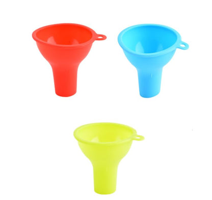 3 PCS Silicone Wide Mouth Funnel Food Funnels Flexible Condiment Sauce Canning Set for Jars Jam Spice Filling Bottles Liquid Oil and Powder