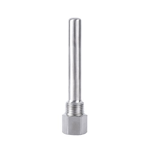 Fabater Thermowell, 1/2 NPT Stainless Steel High Temperature for Brewing Thermometer, Compact Lightweight Design with Secure Fit for Home and Commercial Brewing Temperature