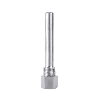 Fabater Thermowell, 1/2 NPT Stainless Steel High Temperature for Brewing Thermometer, Compact Lightweight Design with Secure Fit for Home and Commercial Brewing Temperature