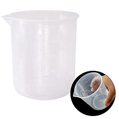Waziaqoc 500ml/17.1oz Plastic Graduated Beaker, 3 Pack | Transparent PP, Measuring Cup, Mixing Cup, Kitchen Lab - color: 3pcs, size: 500 ml