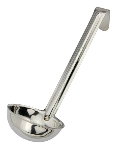 Winco One Piece Stainless Steel Ladle, 3 Ounce, 6" - color: Stainless, size: 3 Ounce, style: One Piece