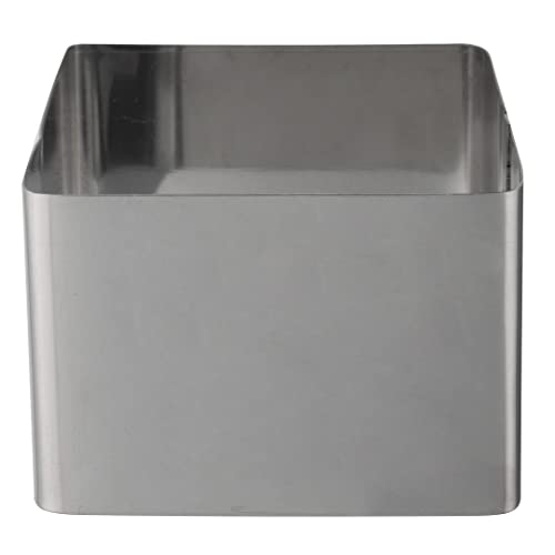 Restaurantware Pastry Tek Rectangle Stainless Steel Pastry Ring Mold - with Press - 3" x 2 1/4" x 1 1/2" - 1 count box - style: Rectangle