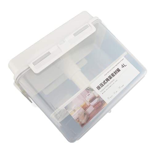 banapoy Press Plate Pickle Kimchi Container, 4L Large Capacity Airtight Clear Sauerkraut Press Container Jar, Kimchi Fermentation Jar Pickle Box for Food Storage
