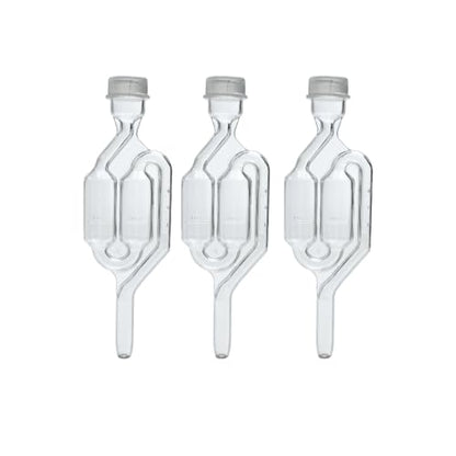 Fastrack Airlocks for Fermenting (Set of 3) | Bubble Airlock for Wine Making and Beer Making | BPA-Free S-Shaped | Used for Brewing Wine, Beer, Pickles & More | Transparent