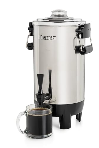 30 Cup Coffee Urn - Quick-Brewing Stainless Steel Double-Faucet - Perfect For Espresso, Hot Water, Tea, Hot Chocolate - Stainless Steel - style: 30 Cup