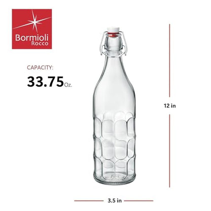 Bormioli Rocco Moresca Bottle, 33.75 oz, Clear, Twin