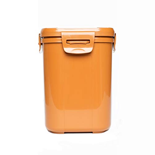 Crazy Korean Cooking Premium Kimchi, Sauerkraut Fermentation and Storage Container with Inner Vacuum Lid, Sandy Brown, 0.9 gallon (3.4 L) (0.9 Gal (3.4L) 1 PACK) - size: 0.9 Gal (3.4L) 1 PACK