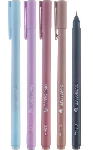 DIVERSEBEE Assorted Gel Ink Pens, 0.5 mm Gel Pens Fine Point, Cute Fine Tip Bible Pens No Bleed Through, Bible Study Journaling Supplies, 5 Pack Set (Lotus) - color: Lotus, size: 1 Count (Pack of 5)