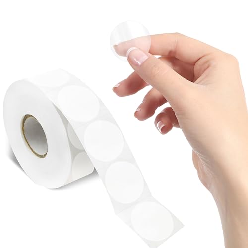 1000 PCS Round Clear Seal Stickers, Transparent Envelope Mail Wafer Seal Self Adhesive Package Circle Label Dots with Perforation Line for Envelopes, Boxes and Gift Packaging (1” in Diameter) - size: 1 inch-1000