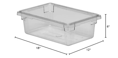 Cambro Camwear Food Box, 12 by 18 by 6-Inch, Clear - size: 1/1 by 2-Inch, style: Capacity: 4.8 gal (13.2 L)