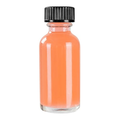 Restaurantware Vetri 1 Ounce Boston Glass Bottles, 48 Sample Bottles With Black Phenolic Caps - Dishwashable, Round, Clear Glass Bottle, For Potion, Juice, Ginger Shots, Whiskey, Liquids - color: Clear, size: 1 oz